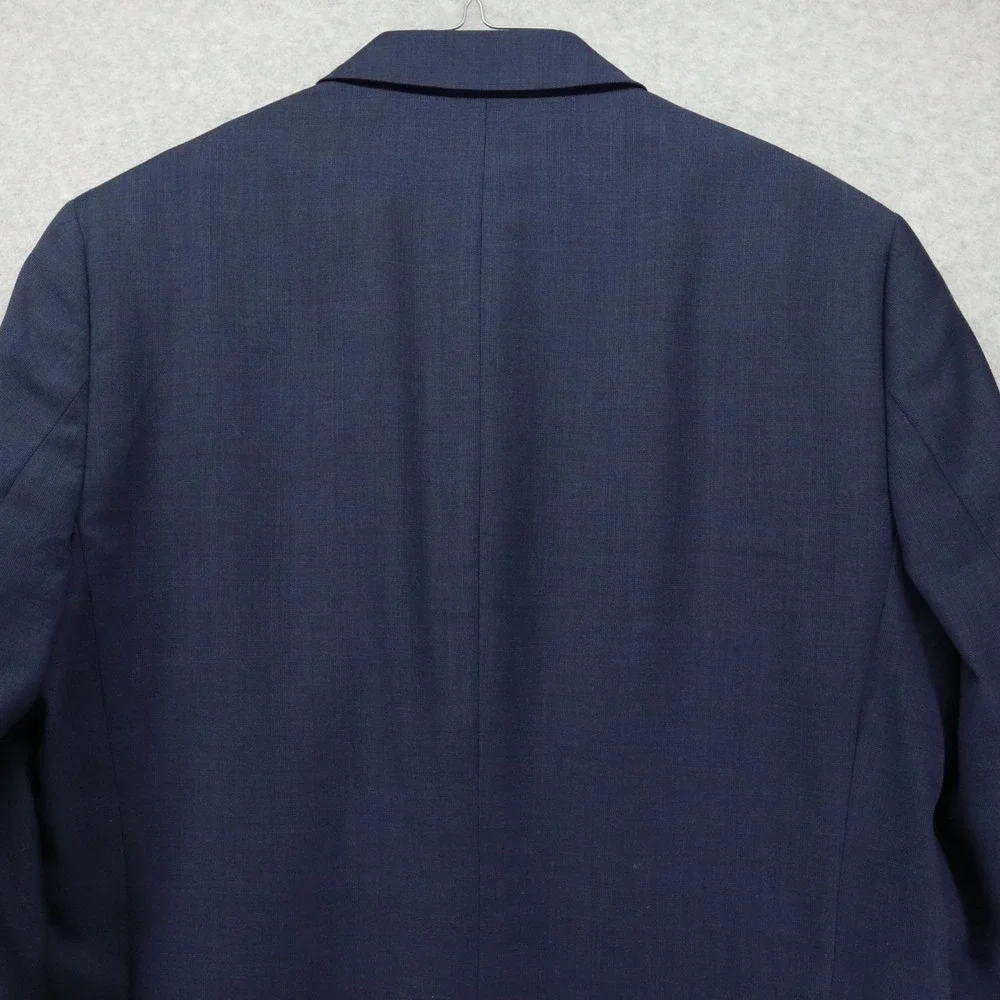 Jos A Bank Blazer Mens 44L‎ Tailored Wool 2-Button Suit Jacket Coat Blue Plaid